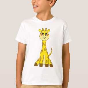 Cute Kawaii Yellow Giraffe Illustration T-Shirt
