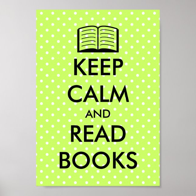 Cute Keep calm and read books poster print (Front)