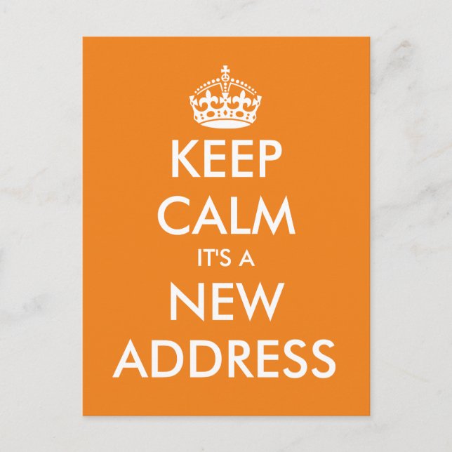 Cute keep calm we've moved postcard for relocation (Front)