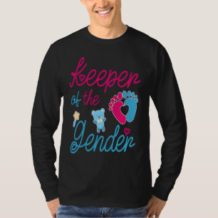 Cute Keeper of Gender baby reveal party idea T-Shirt
