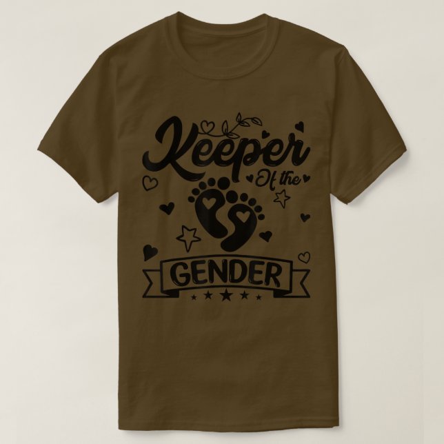 Cute Keeper of the Gender  Gender Reveal Party Ide T-Shirt (Design Front)