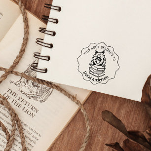 Cute Keeshond Dog Book Rubber Stamp