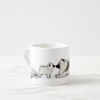 Cute Keeshond Family with Blue Sock | Keesie Dogs Espresso Cup