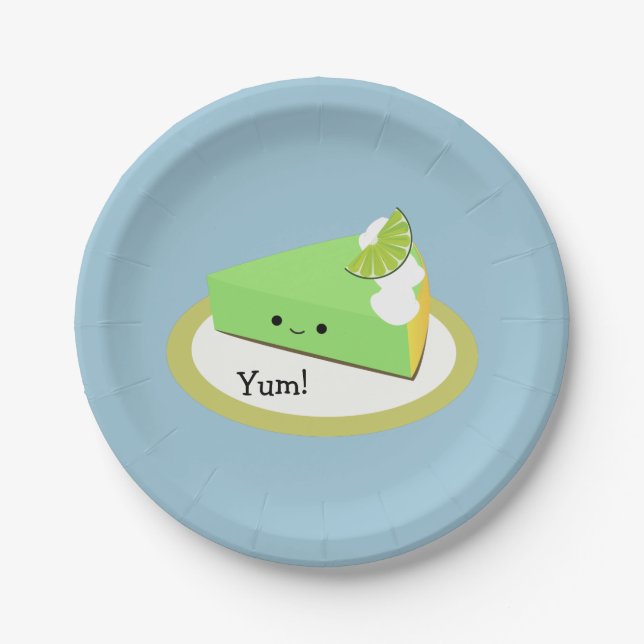 Cute Key Lime Pie Paper Plate (Front)