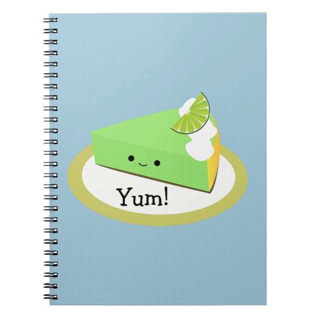 Cute Key Lime Pie Spiral Notebook (Front)