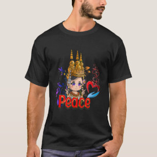 Cute Khmer Li'l Apsara Peace And Love Cambodian P T-Shirt