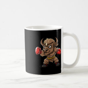 Cute Kickboxing Bison I Kids Bison Coffee Mug