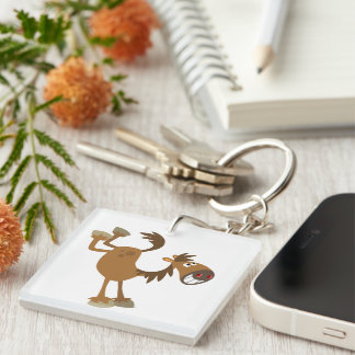 Cute Kicking Cartoon Horse Acrylic Keychain