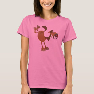 Cute Kicking Cartoon Horse Women T-Shirt