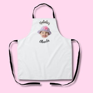 Cute Kid Baby Face Photo Child Name Abuela Apron