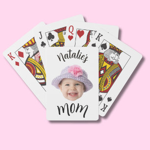 Cute Kid Baby Face Photo Child Name Mum Playing Cards