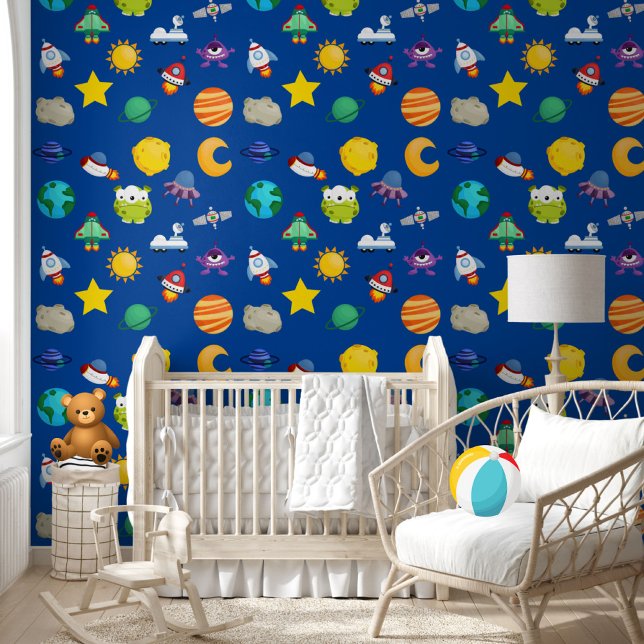 Cute Kid Colours Watercolor Planets Pattern Wallpaper (Creator Uploaded)