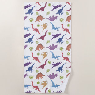 Cute Kid Dinosaur Pattern, Child Dino Beach Towel