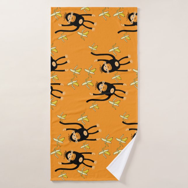 Cute Kid Monkey Bath Towel (Bath Towel)