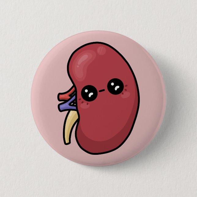 Cute Kidney - Human Biology 6 Cm Round Badge (Front)