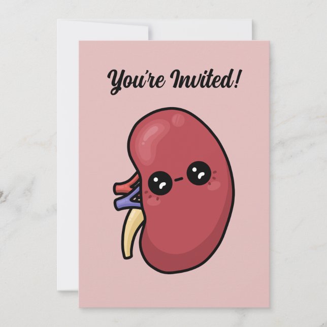 Cute Kidney - Human Biology Invitation (Front)