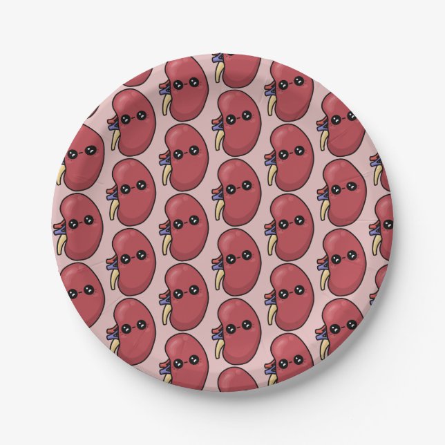 Cute Kidney - Human Biology Paper Plate (Front)