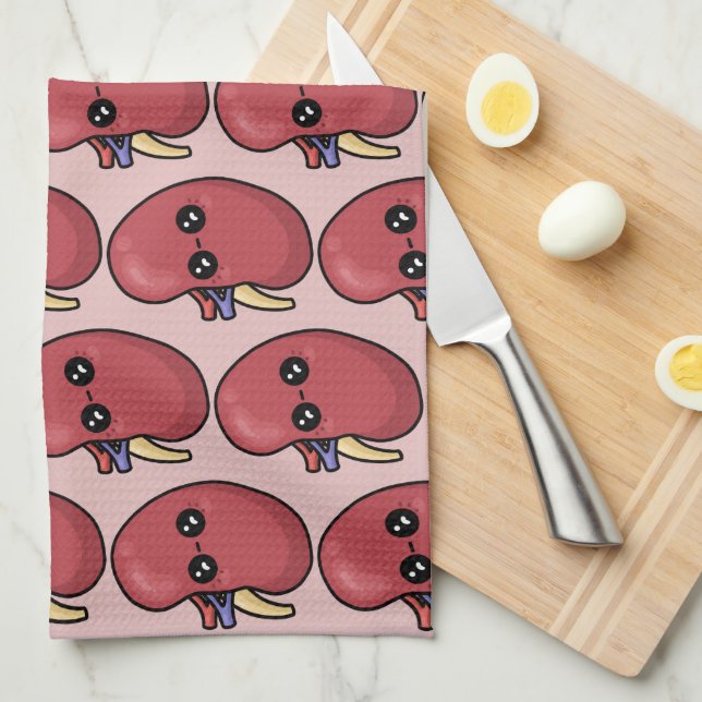 Cute Kidney - Human Biology Tea Towel (Quarter Fold)