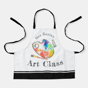 Cute kids art class custom paint apron