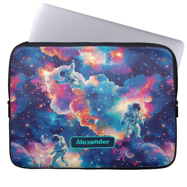 Cute Kids Astronaut Custom Laptop Sleeve (Front)