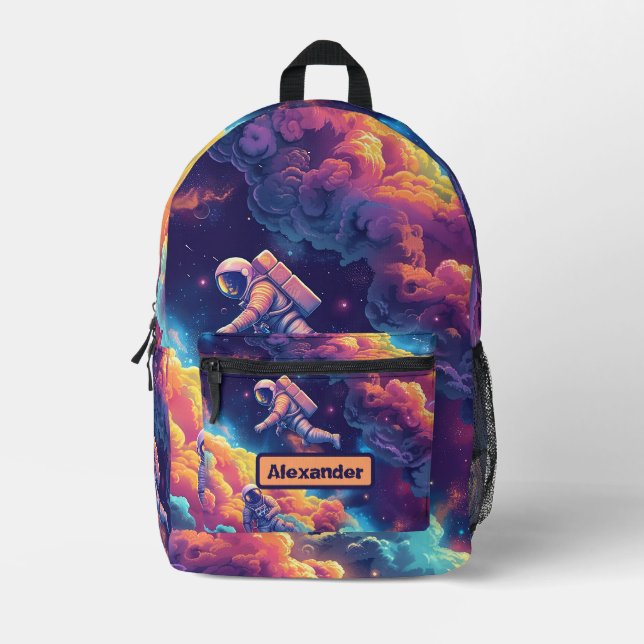 Cute Kids Astronaut Custom Printed Backpack (Front)