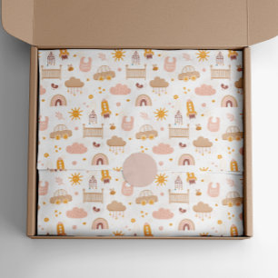 Cute kids baby pattern. Funny animal toy nursery Tissue Paper