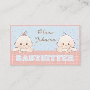 Cute Kids Babysitter Pastel Colour Business Card
