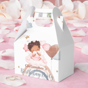 Cute kids Balloon African american girls Birthday Favour Box