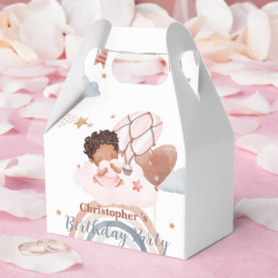 Cute kids Balloon African american girls Birthday Favour Box