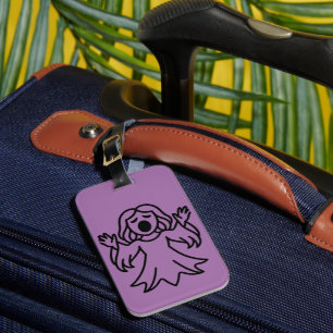 Cute Kids Banshee Sigil Spooky Ghost Line Art Luggage Tag