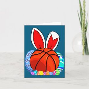 Cute kids basketball easter egg bunny t shirt  card