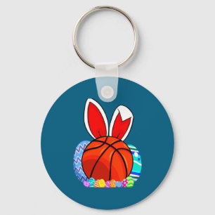 Cute kids basketball easter egg bunny t shirt  key ring