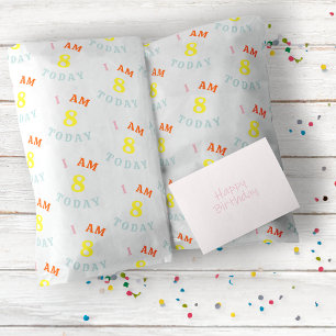 Cute Kids Birthday I Am Add Age Today White  Wrapping Paper