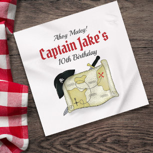 Cute Kids Birthday Party Pirate Personalised Napkin