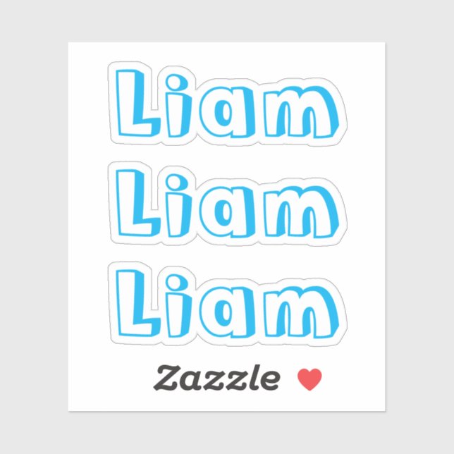 Cute Kids Blue Name Sticker (Sheet)