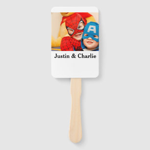 Cute kids boys girls photo family gifts name moder hand fan