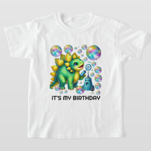 Cute kids bubble party Birthday Dinosaur T-Shirt