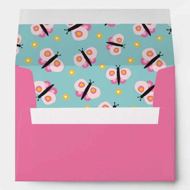 Cute Kids Butterfly pattern Envelope (Back (Bottom))