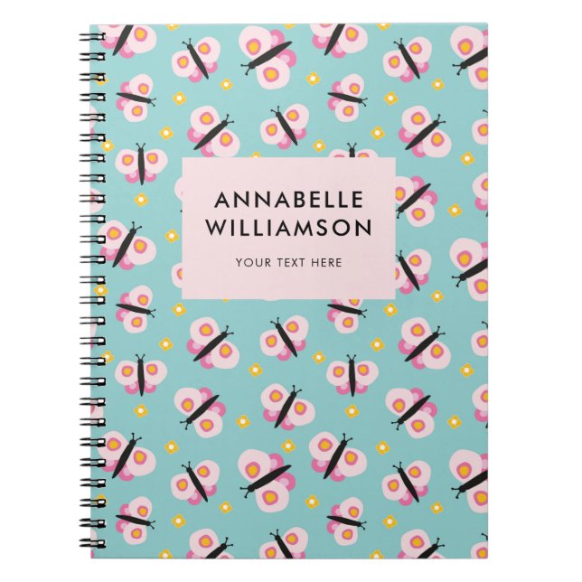 Cute Kids Butterfly pattern Notebook (Front)