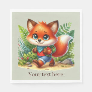 Cute kids Camping & Hiking fox party Napkin