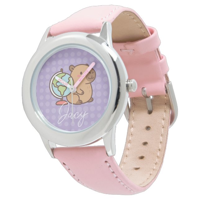 Cute Kids Capybara School Watch (Angled)