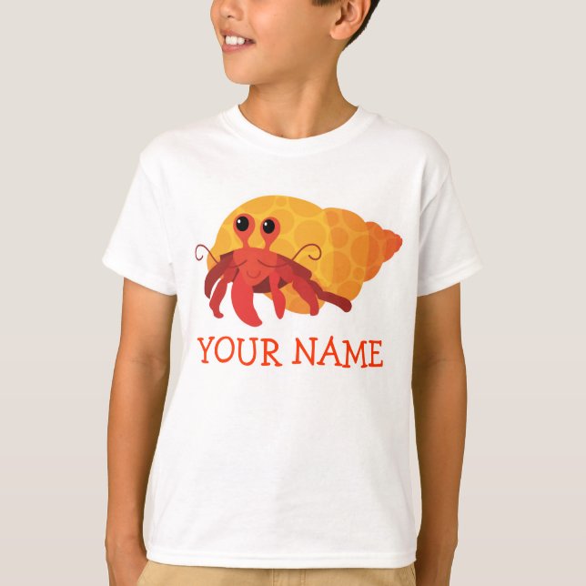 Cute Kids Cartoon Hermit Crab Tee (Front)