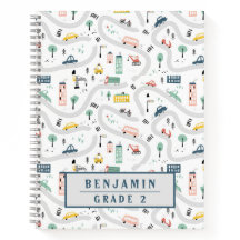 Cute Kids Cartoon Roads Cars Hand Drawn Pattern