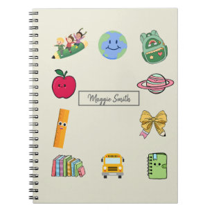 Cute Kids Cartoon School Memories Personalise Notebook