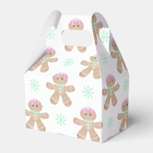 Cute Kids Christmas Gingerbread Cookie Pattern Favour Box