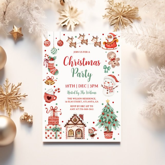 Cute Kids Christmas Party Invitation (Creator Uploaded)