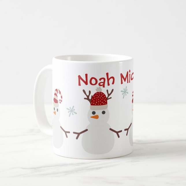 Cute Kid's Christmas Personalised Mug (Front Left)
