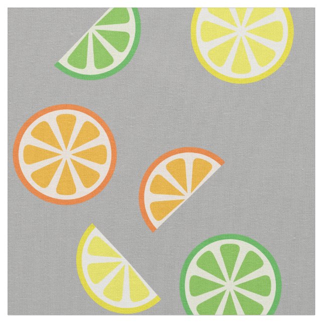Cute Kids Citrus Fruit Baby Nursery Lemon Lime Fabric (Close Up)