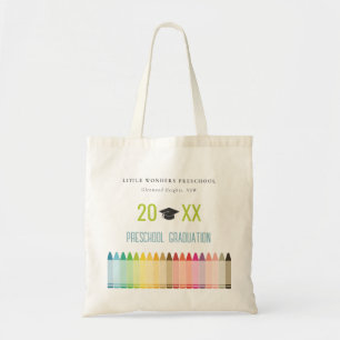 Cute Kids Crayon Fun Rainbow Preschool Graduation Tote Bag