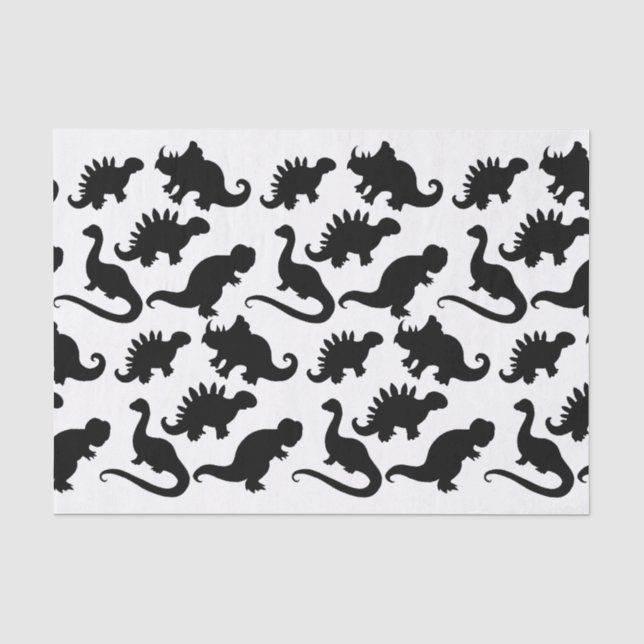 Cute Kids Dinosaurs Illustrations Tissue Paper (Front)